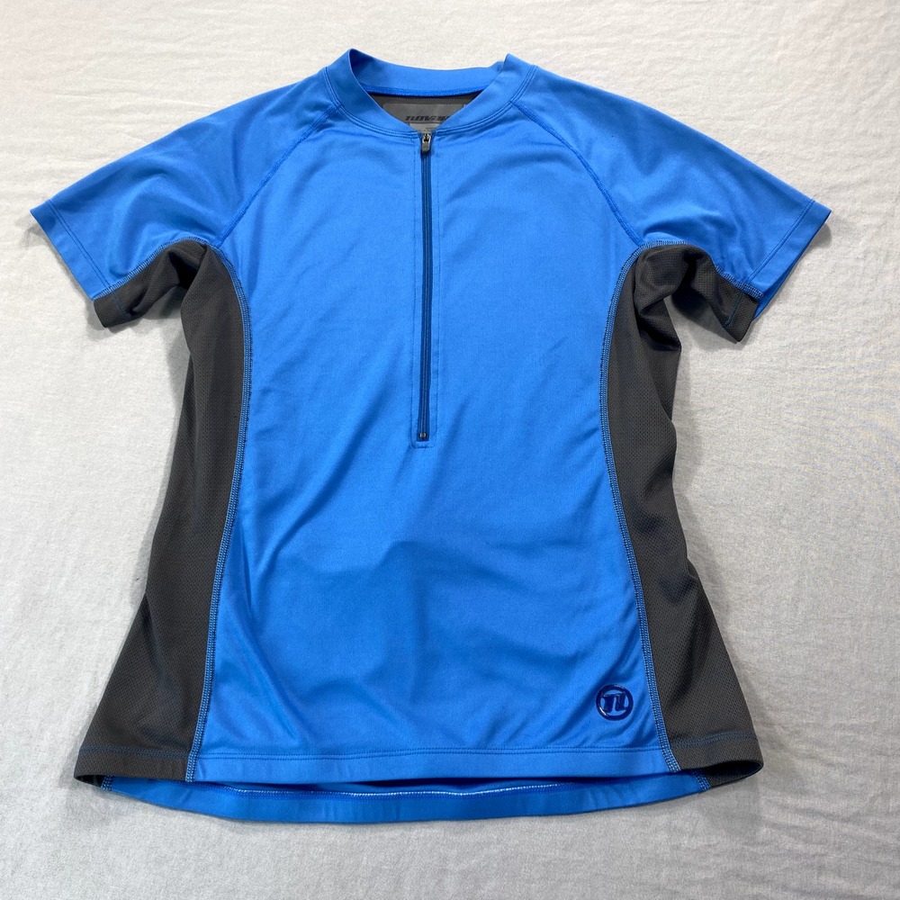 Novara Cycling Jersey Womens Medium Blue Gray‎ 1/2 Zip Performance Shirt